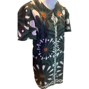 🆕 Floral Patterned Shirt Dress with Short Ruffle Sleeves